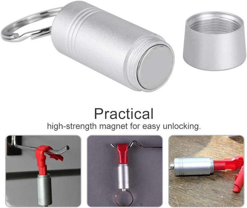 woobles 5500GS Mini Portable Tag Detacher - Keychain Magnet Tag Detacher, Anti‑Theft Buckle Removal Device for Supermarket and Clothing Store, Hook Lock Small Red Lock Metal Unlocker Open Nail Button Key - Image 1